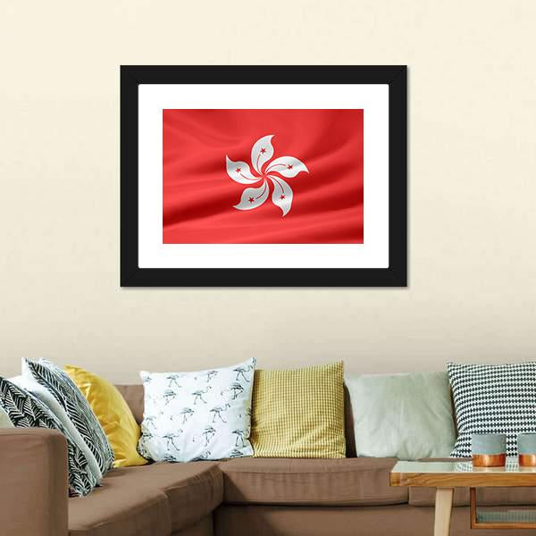 Flag Of Hong Kong Canvas Wall Art-5 Horizontal-Gallery Wrap-22" x 12"-Tiaracle