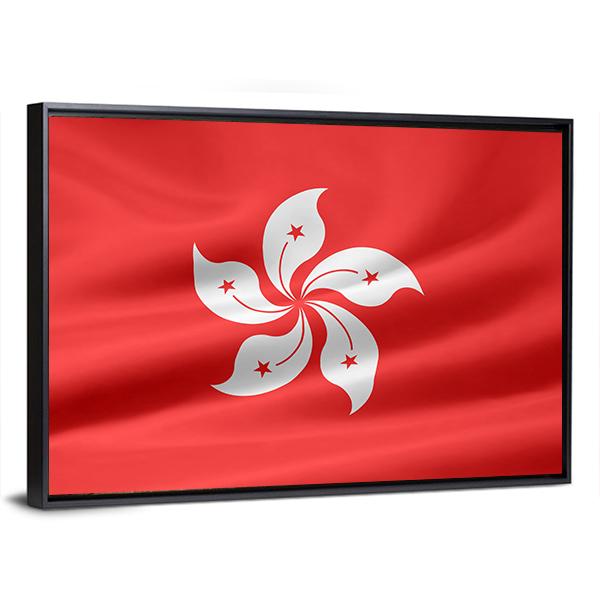 Flag Of Hong Kong Canvas Wall Art-5 Horizontal-Gallery Wrap-22" x 12"-Tiaracle