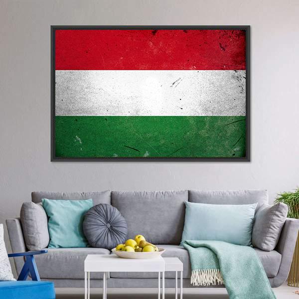 Flag Of Hungary Canvas Wall Art-5 Horizontal-Gallery Wrap-22" x 12"-Tiaracle