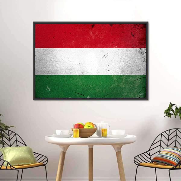 Flag Of Hungary Canvas Wall Art-3 Horizontal-Gallery Wrap-25" x 16"-Tiaracle