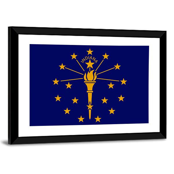Flag Of Indiana Canvas Wall Art-5 Horizontal-Gallery Wrap-22" x 12"-Tiaracle