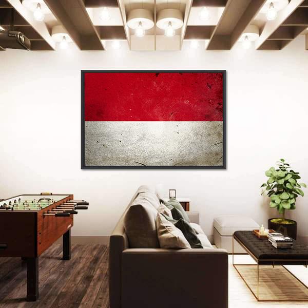 Flag Of Indonesia Canvas Wall Art-3 Horizontal-Gallery Wrap-25" x 16"-Tiaracle