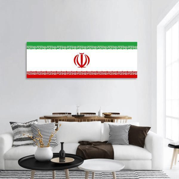 Iran Flag Panoramic Canvas Wall Art-1 Piece-36" x 12"-Tiaracle