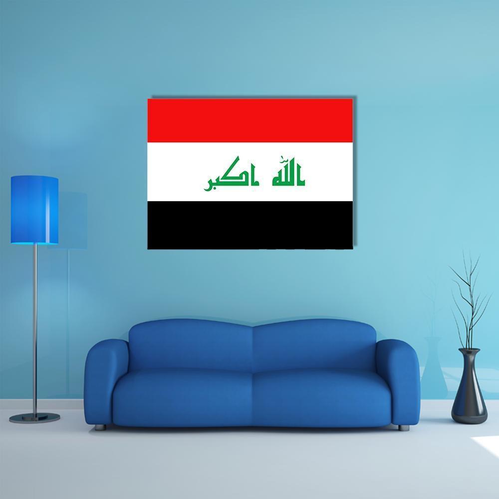 Flag Of Iraq Canvas Wall Art-4 Pop-Gallery Wrap-50" x 32"-Tiaracle