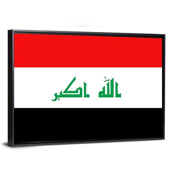 Flag Of Iraq Canvas Wall Art-3 Horizontal-Gallery Wrap-25" x 16"-Tiaracle
