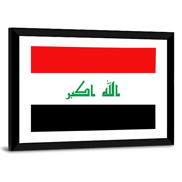 Flag Of Iraq Canvas Wall Art-3 Horizontal-Gallery Wrap-25" x 16"-Tiaracle