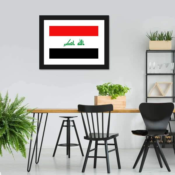 Flag Of Iraq Canvas Wall Art-3 Horizontal-Gallery Wrap-25" x 16"-Tiaracle
