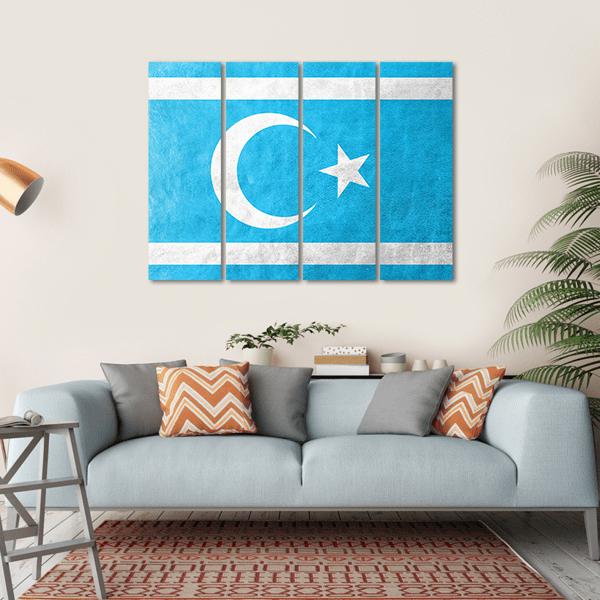 Flag Of Iraqi Turkmen Canvas Wall Art-1 Piece-Gallery Wrap-36" x 24"-Tiaracle