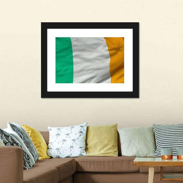 Flag Of Ireland Canvas Wall Art-1 Piece-Framed Print-20" x 16"-Tiaracle