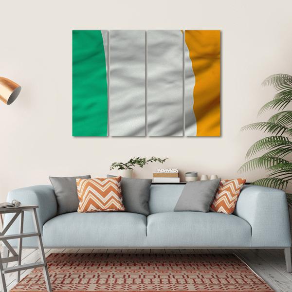 Flag Of Ireland Canvas Wall Art-4 Horizontal-Gallery Wrap-34" x 24"-Tiaracle
