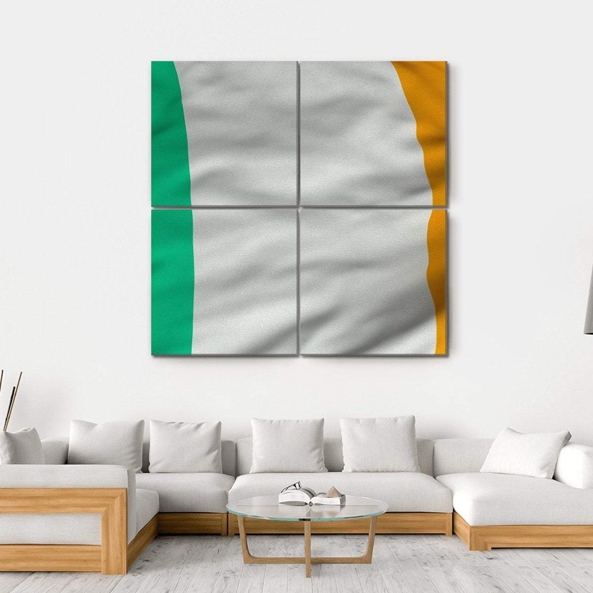 Flag Of Ireland Canvas Wall Art-4 Square-Gallery Wrap-17" x 17"-Tiaracle