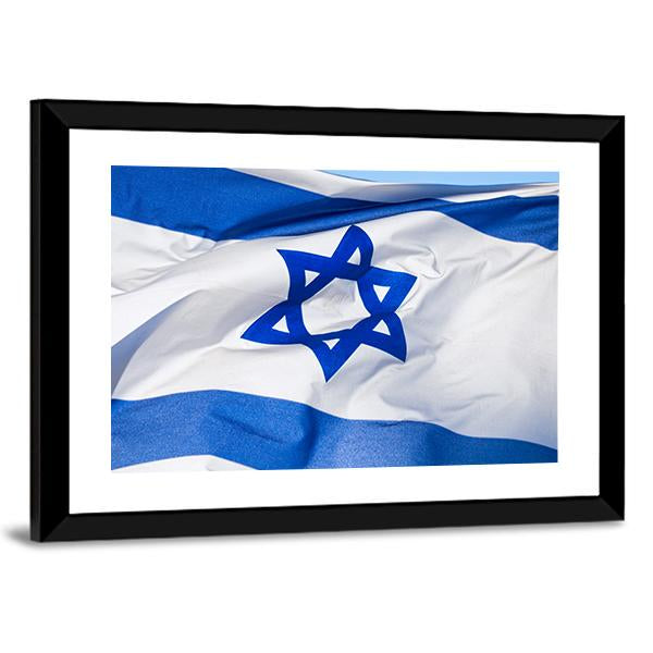 Flag Of Israel Canvas Wall Art-3 Horizontal-Gallery Wrap-25" x 16"-Tiaracle