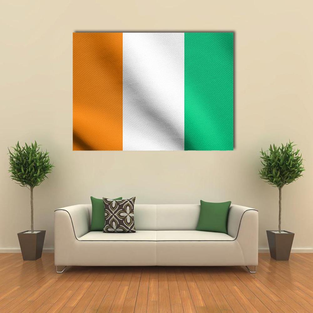 Flag Of Ivory Coast Canvas Wall Art-4 Horizontal-Gallery Wrap-34" x 24"-Tiaracle