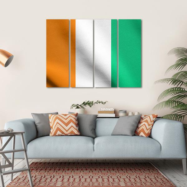 Flag Of Ivory Coast Canvas Wall Art-4 Horizontal-Gallery Wrap-34" x 24"-Tiaracle