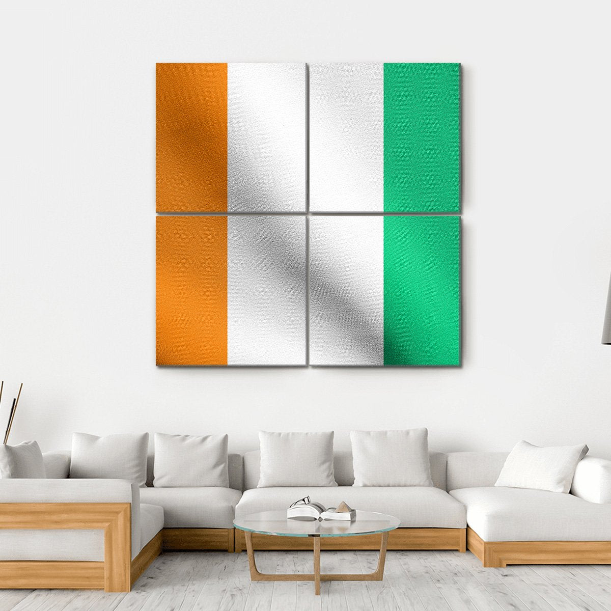 Flag Of Ivory Coast Canvas Wall Art-4 Square-Gallery Wrap-17" x 17"-Tiaracle