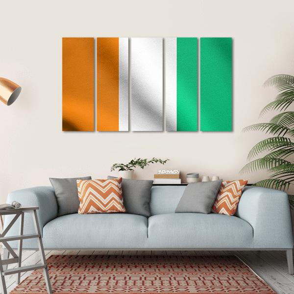 Flag Of Ivory Coast Canvas Wall Art-5 Horizontal-Gallery Wrap-22" x 12"-Tiaracle