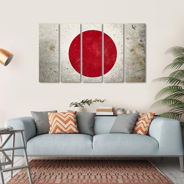 Flag Of Japan Canvas Wall Art-5 Horizontal-Gallery Wrap-22" x 12"-Tiaracle