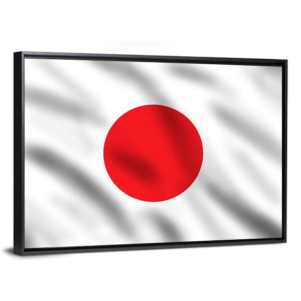 Waving Flag Of Japan Canvas Wall Art-3 Horizontal-Gallery Wrap-25" x 16"-Tiaracle