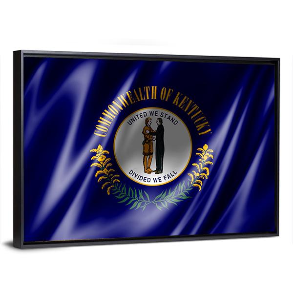 Flag Of Kentucky Canvas Wall Art-3 Horizontal-Gallery Wrap-25&quot; x 16&quot;-Tiaracle