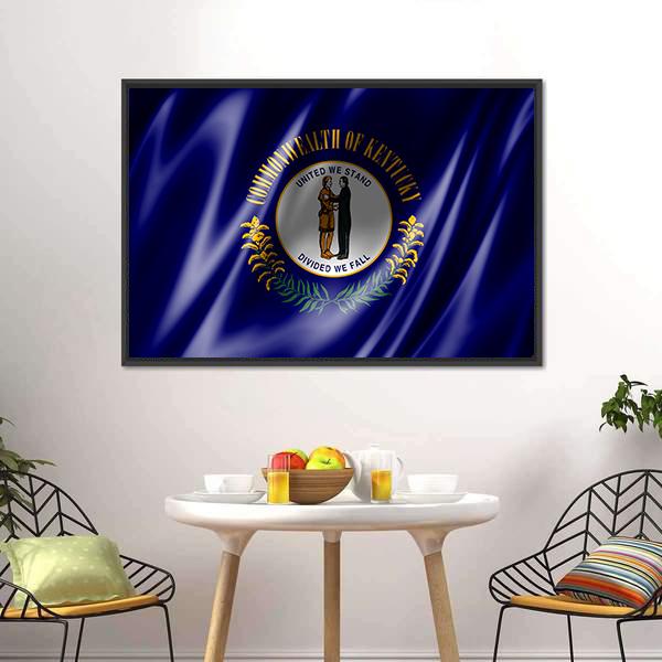 Flag Of Kentucky Canvas Wall Art-3 Horizontal-Gallery Wrap-25&quot; x 16&quot;-Tiaracle