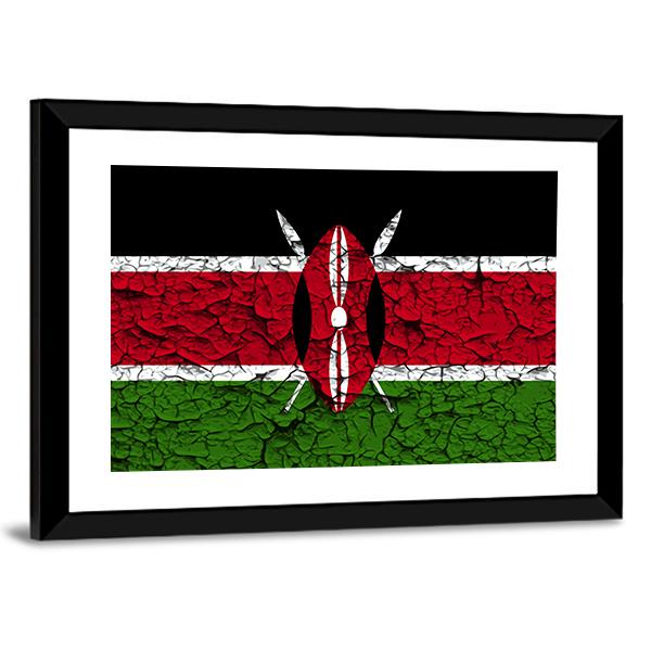 Flag Of Kenya Canvas Wall Art-3 Horizontal-Gallery Wrap-25" x 16"-Tiaracle
