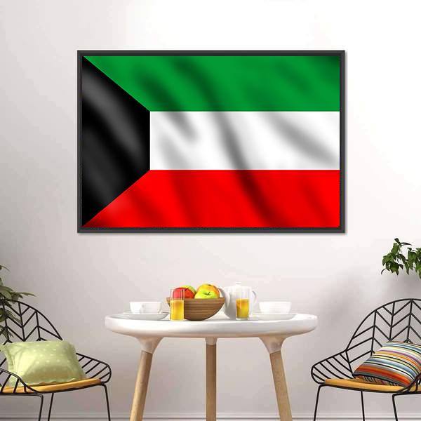 Flag Of Kuwait Canvas Wall Art-5 Horizontal-Gallery Wrap-22" x 12"-Tiaracle
