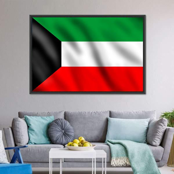Flag Of Kuwait Canvas Wall Art-5 Horizontal-Gallery Wrap-22" x 12"-Tiaracle