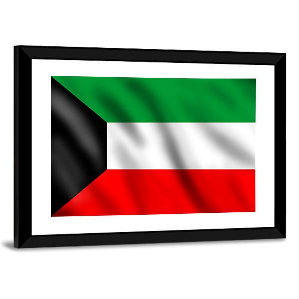 Flag Of Kuwait Canvas Wall Art-5 Horizontal-Gallery Wrap-22" x 12"-Tiaracle