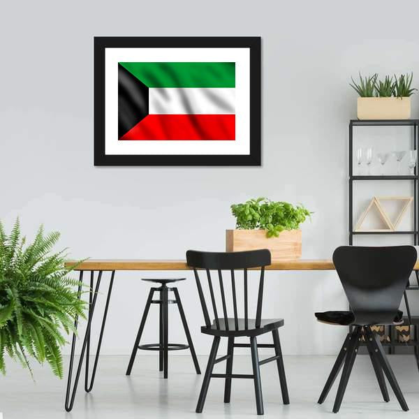 Flag Of Kuwait Canvas Wall Art-5 Horizontal-Gallery Wrap-22" x 12"-Tiaracle