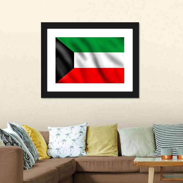Flag Of Kuwait Canvas Wall Art-5 Horizontal-Gallery Wrap-22" x 12"-Tiaracle