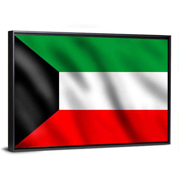 Flag Of Kuwait Canvas Wall Art-5 Horizontal-Gallery Wrap-22" x 12"-Tiaracle