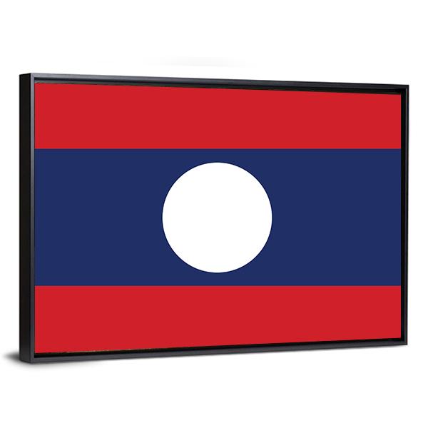Flag Of Laos Canvas Wall Art-3 Horizontal-Gallery Wrap-25" x 16"-Tiaracle