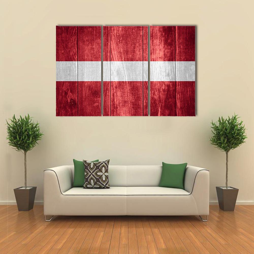 Flag Of Latvia Canvas Wall Art-3 Horizontal-Gallery Wrap-37" x 24"-Tiaracle