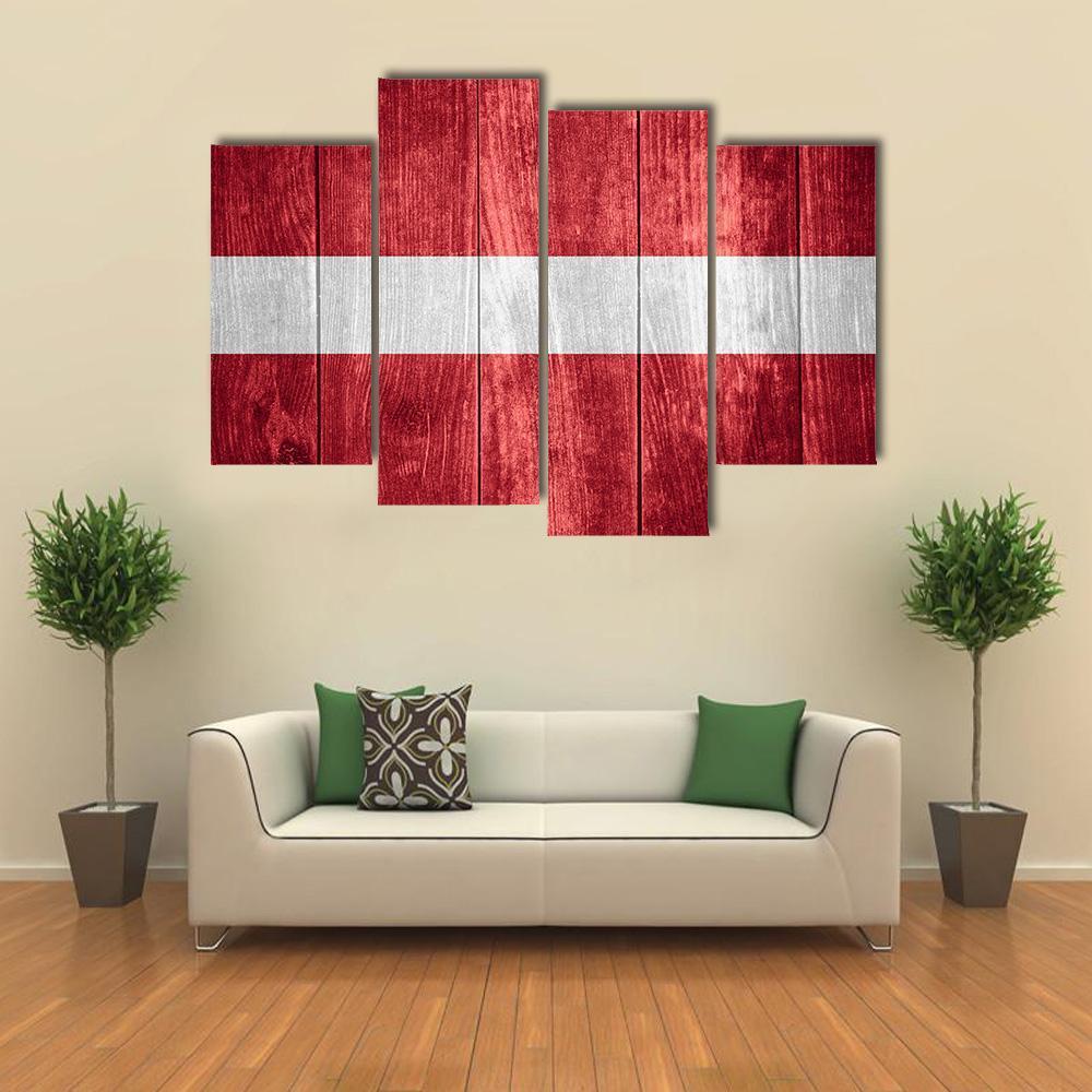 Flag Of Latvia Canvas Wall Art-4 Pop-Gallery Wrap-50" x 32"-Tiaracle