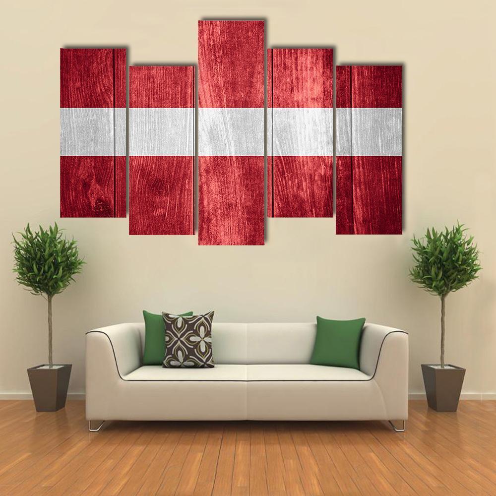 Flag Of Latvia Canvas Wall Art-5 Pop-Gallery Wrap-47" x 32"-Tiaracle