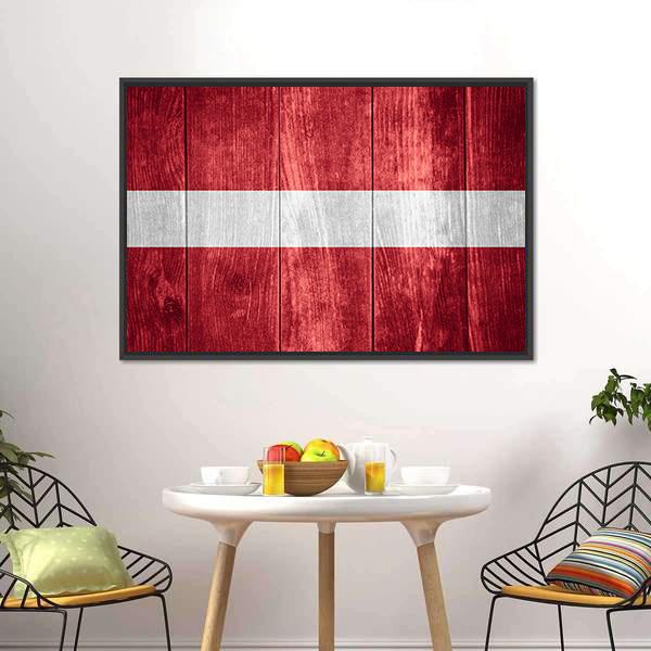 Flag Of Latvia Canvas Wall Art-3 Horizontal-Gallery Wrap-25" x 16"-Tiaracle