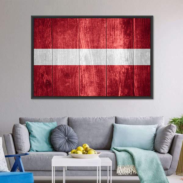 Flag Of Latvia Canvas Wall Art-3 Horizontal-Gallery Wrap-25" x 16"-Tiaracle