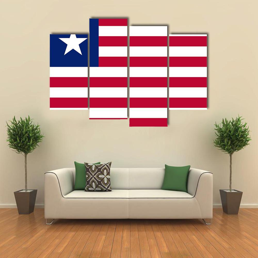 Flag Of Liberia Canvas Wall Art-4 Pop-Gallery Wrap-50" x 32"-Tiaracle