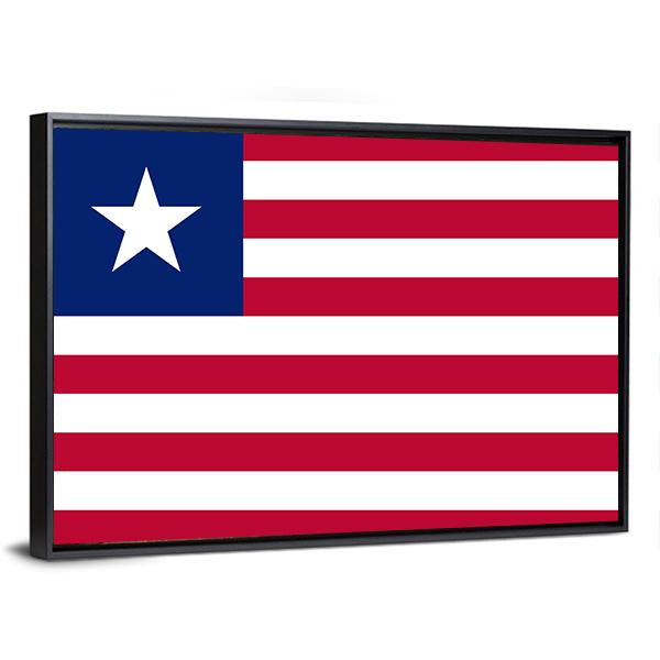 Flag Of Liberia Canvas Wall Art-3 Horizontal-Gallery Wrap-25" x 16"-Tiaracle