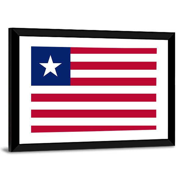 Flag Of Liberia Canvas Wall Art-3 Horizontal-Gallery Wrap-25" x 16"-Tiaracle