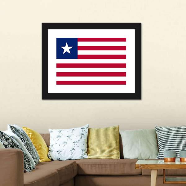 Flag Of Liberia Canvas Wall Art-3 Horizontal-Gallery Wrap-25" x 16"-Tiaracle