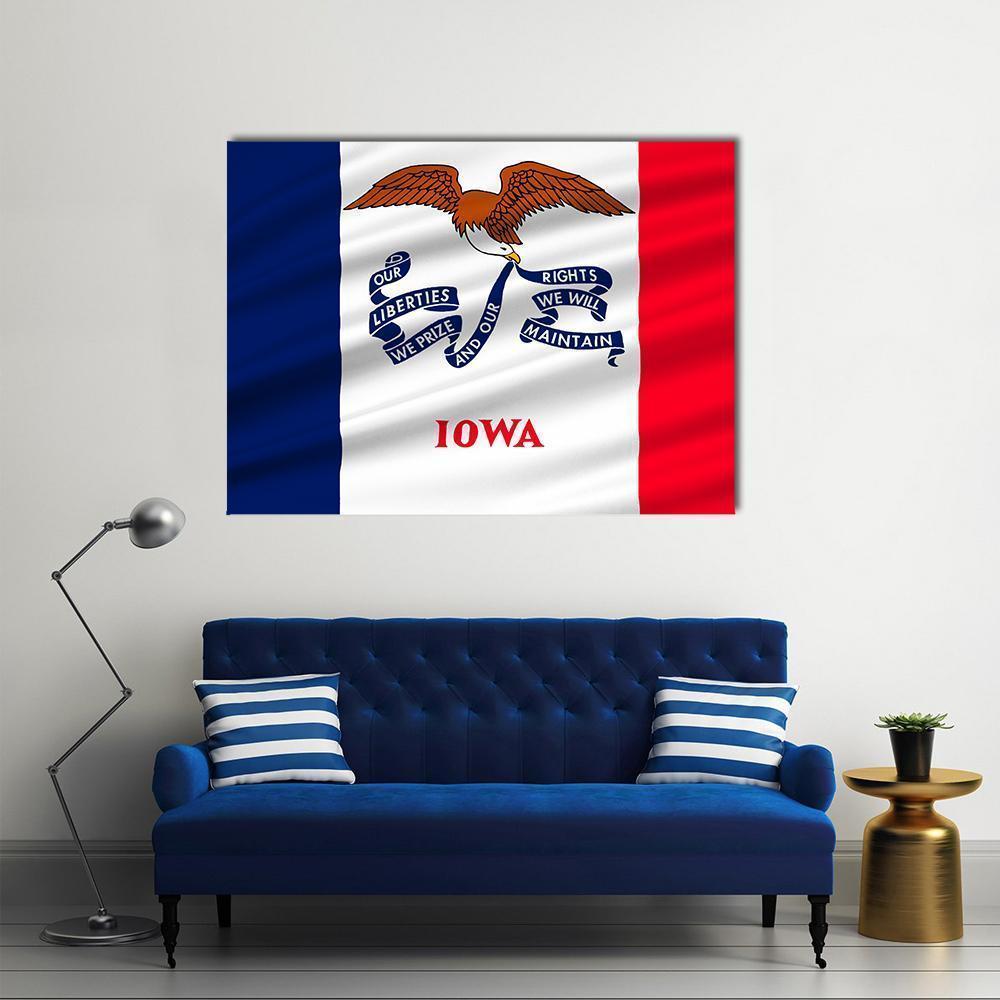 Flag Of Lowa Canvas Wall Art-1 Piece-Gallery Wrap-36" x 24"-Tiaracle