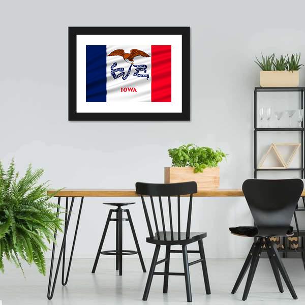 Flag Of Lowa Canvas Wall Art-5 Horizontal-Gallery Wrap-22" x 12"-Tiaracle