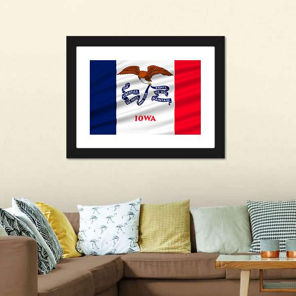 Flag Of Lowa Canvas Wall Art-5 Horizontal-Gallery Wrap-22" x 12"-Tiaracle