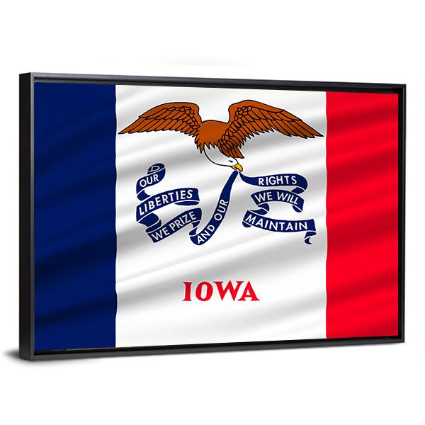 Flag Of Lowa Canvas Wall Art-5 Horizontal-Gallery Wrap-22" x 12"-Tiaracle