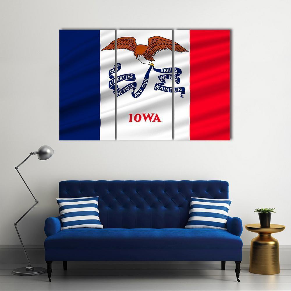 Flag Of Iowa Canvas Wall Art-3 Horizontal-Gallery Wrap-37" x 24"-Tiaracle