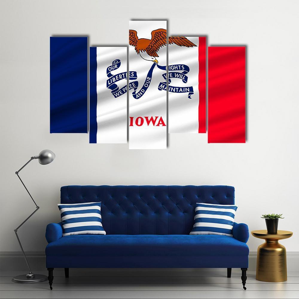 Flag Of Iowa Canvas Wall Art-5 Pop-Gallery Wrap-47" x 32"-Tiaracle