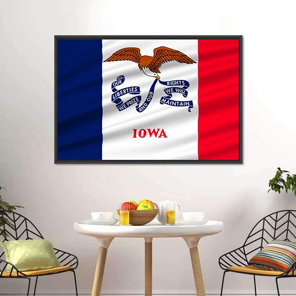Flag Of Iowa Canvas Wall Art-3 Horizontal-Gallery Wrap-25" x 16"-Tiaracle