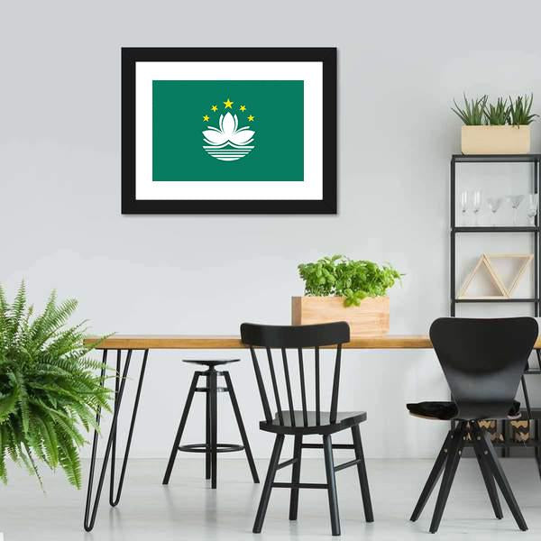 Flag Of Macau Canvas Wall Art-3 Horizontal-Gallery Wrap-25" x 16"-Tiaracle