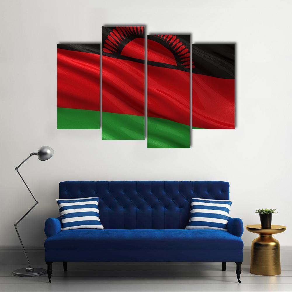 Flag Of Malawi Canvas Wall Art-4 Pop-Gallery Wrap-50" x 32"-Tiaracle